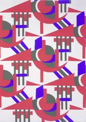 Motiv från Nouvelles Compositions Decoratives, slutet av 1920-talet (pochoirtryck)